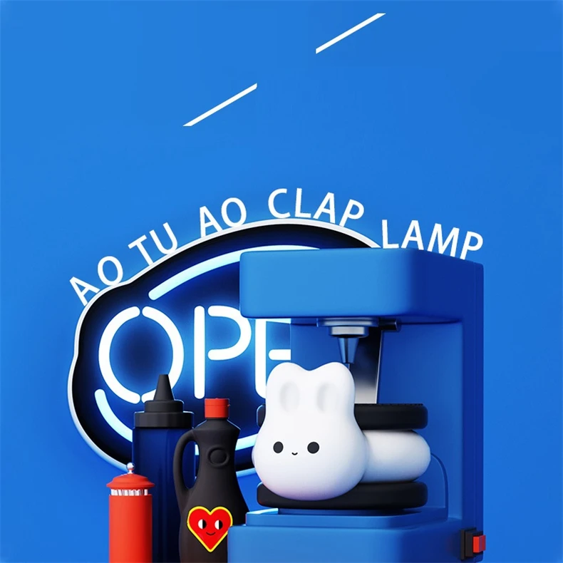 USB Rechargeable Timer Switch LED Night Light Cute Biscuit Rabbit Lamp For Kids Bedroom Dimming Table Pat Lamps Birthday Gift