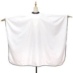Premium Barber Haircut Cape with Silicone Neck - Professional Salon Apron (WHITE)