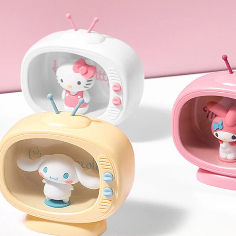 

Genuine Cute Cartoon Miniso Sanrio Night Light Mini Tv Design Bedroom Bedside Sleeping Girl Desk Lamp for Children Holiday Gift