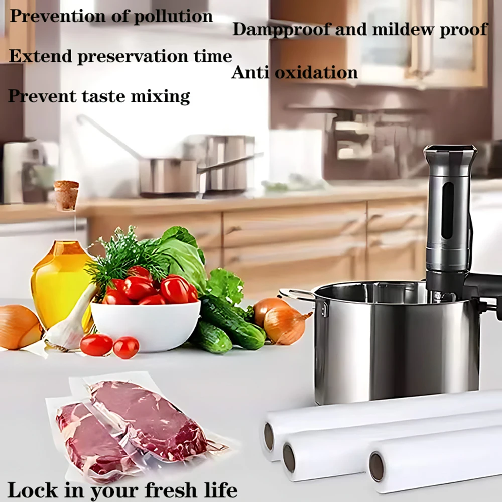 Vacuum Bags 1 Roll Vacuum Bags For Food 1500cm Vacuum Food Preservation Bag BPA-FREE Sealed Storage Bags Meal Prep And Sous Vide