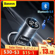 Baseus FM Transmitter Car Wireless Bluetooth 5.0 FM Radio Modulator Car Kit 3.1A USB Car Charger Handsfree Audio MP3 Player