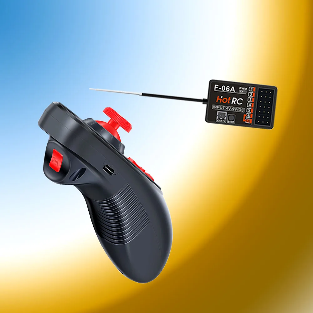 HOTRC DS-600 6CH 2.4GHz Radio System Transmitter Remote Controller  with F-06A Channel Receiver for RC Boat 3