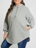 ZANZEA Plus Size Sweatshirt 2025 Fashion Autumn Winter Solid Women Warm Hooded Tops Loose Casual Pullover Long Sleeve Hoodies