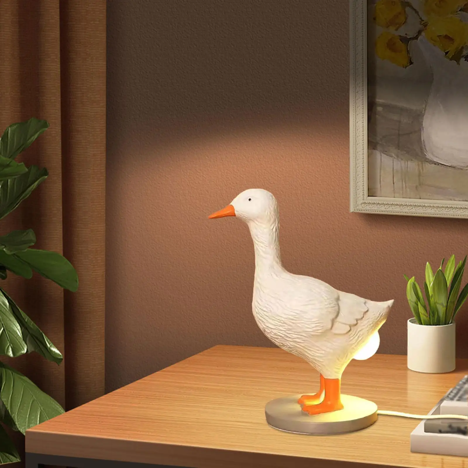 Cute Duck Egg Lamp Art Figurine Decorative Lamp Duck Night Light Table Light for Home Hotel Housewarming Restaurant Birthday