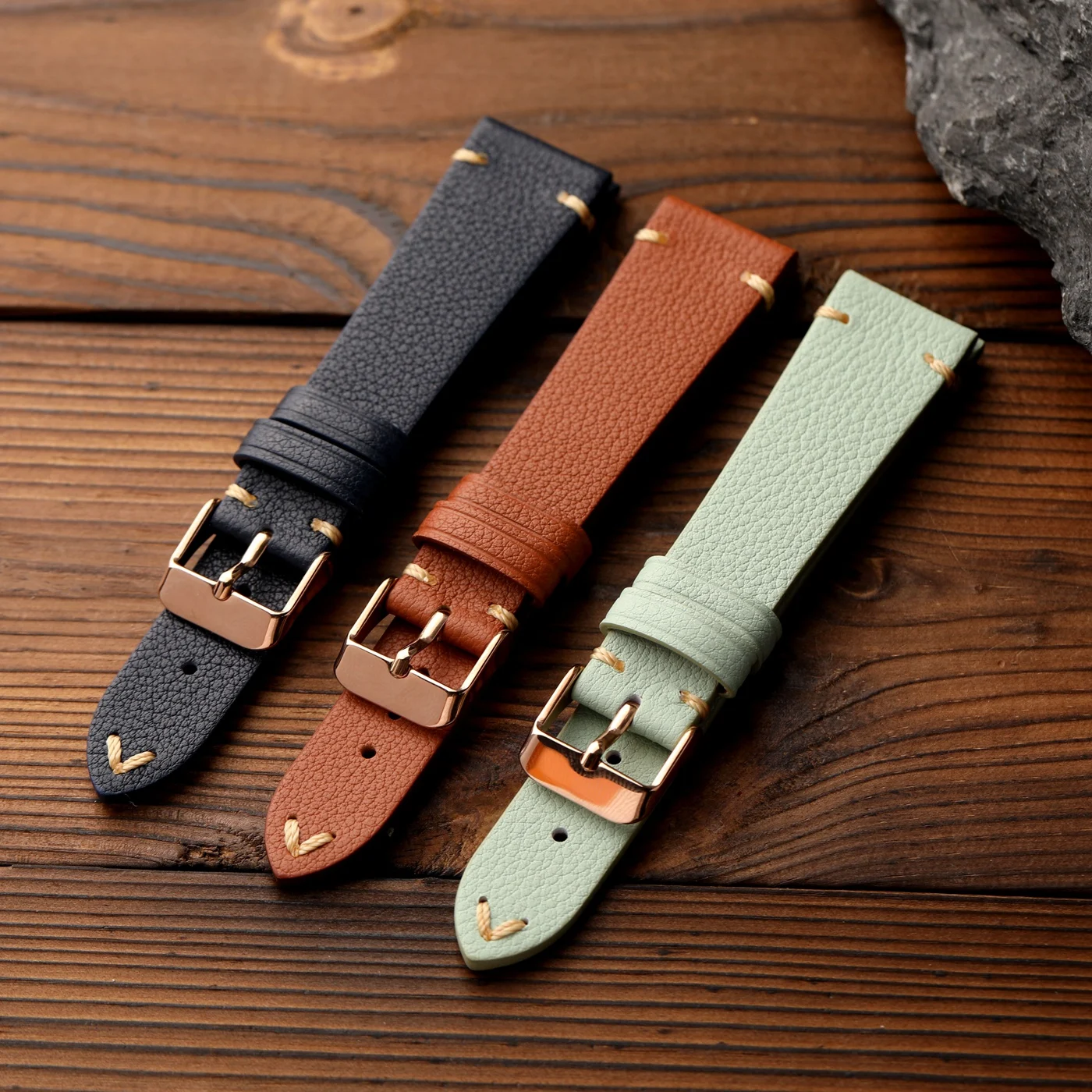 Handmade Retro Sheepskin Leather Watch Strap, Soft Genuine Leather