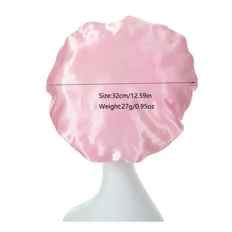 Satin Bonnet Large Elastic Wide Soft Band Colorful Silk for Curly Hair Care Beauty Makeup for Women
