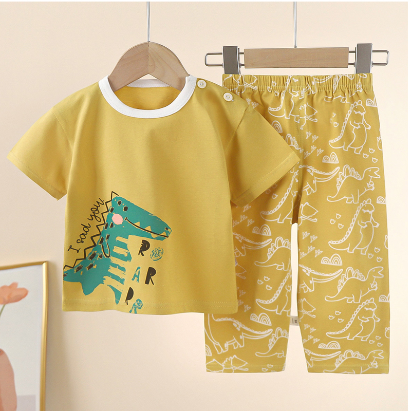 Children's Sets Cotton Kids Clothes short Sleeve Home  Sleepwear Children's Clothing Boy Girl Spring and summer Tops Pants Suits