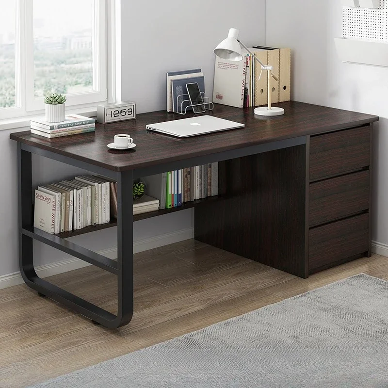 Scrivania semplice per casa con libreria integrata - immagine 6