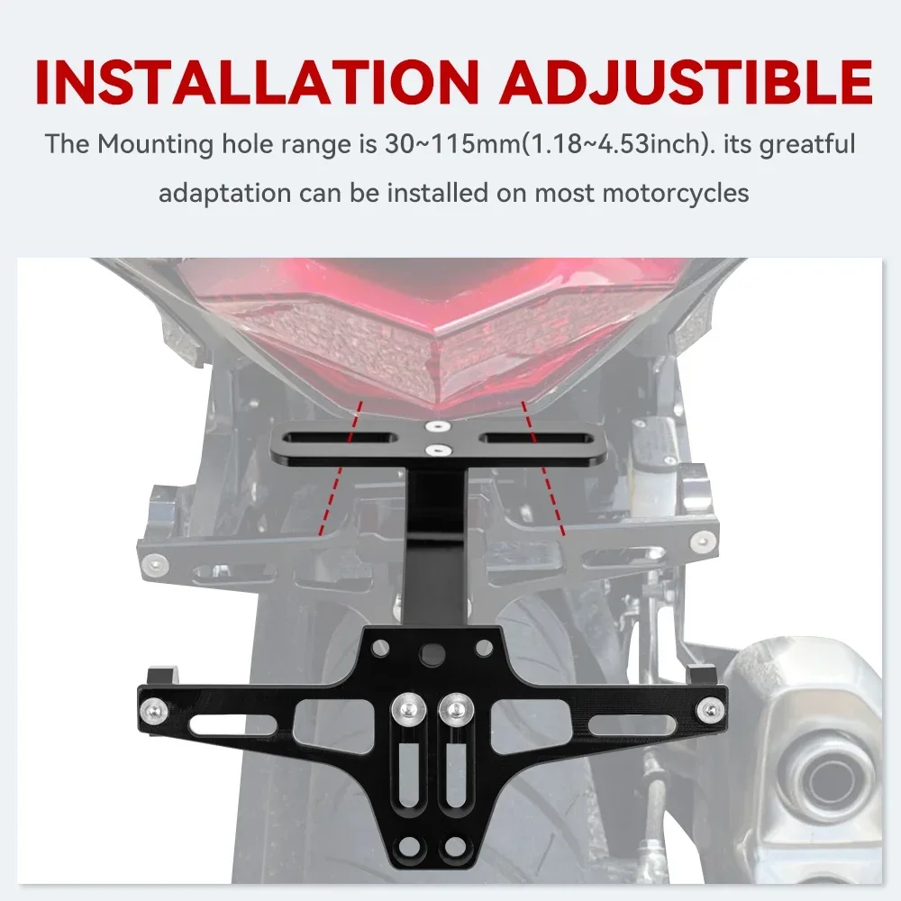 Motorcycle License Plate Holder License Plate Holder Motorcycle License Plate Adjustable Rear Tail Tidy For Yamaha XJ6 XJ6F XJ6N Kawasaki Z800 Z750 Duke 200