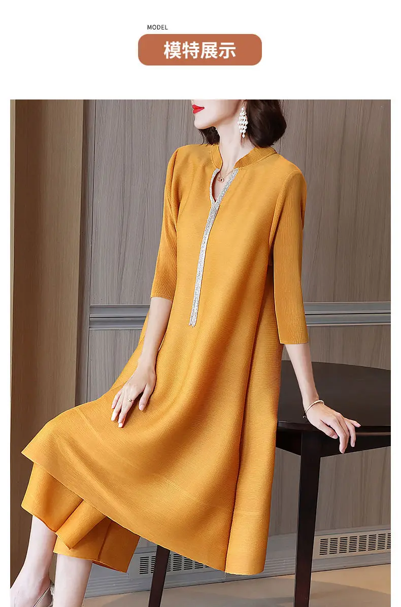 New 2024 Pant Suits For Women 45-75kg Autumn Simple Fashion Elastic Loose Pleated Long Tops and Casual Trousers Set Female Lady