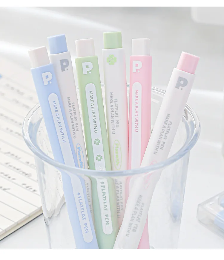 2 stücke Planwith Nette Gel Stift Set Komfortable Flache Stange INS Schule Schreibwaren Stifte Effiziente Büro Lernen Liefert Fließend Schreiben – Detail 13