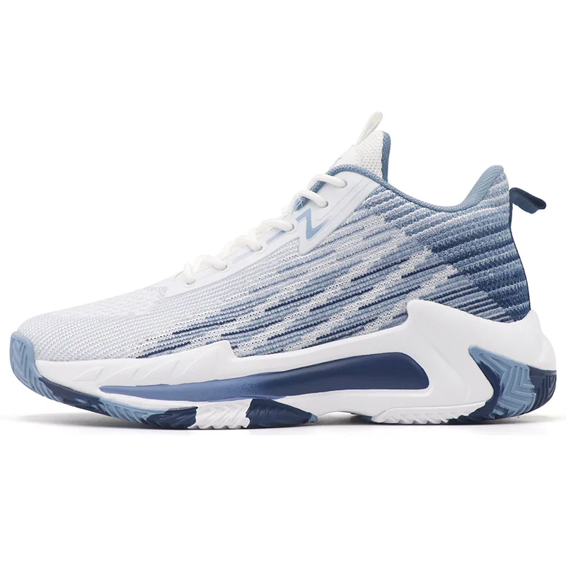 

Large basketball men's shoes with breathable mesh and rubber sole for anti slip and wear resistance