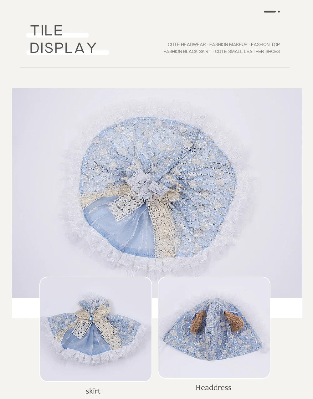 Neo Blythe Doll Vintage Dress with Headdress 3