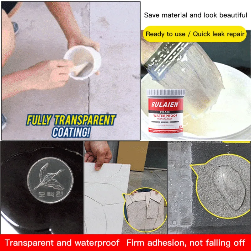 Transparent Waterproof Gel Exterior Wall Leak Repair Crack Sealing Transparent Waterproofing Adhesive Waterproof Coating waterproof sealant threadlocker glue sealant paste