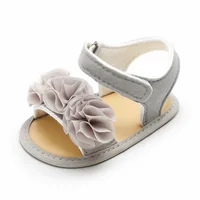Jlong Summer Newborn Baby Shoes Girls Flower Lace Sandals Fashion Toddler Soft-soled Non-slip Infant Crib Shoes 0-18 months 4