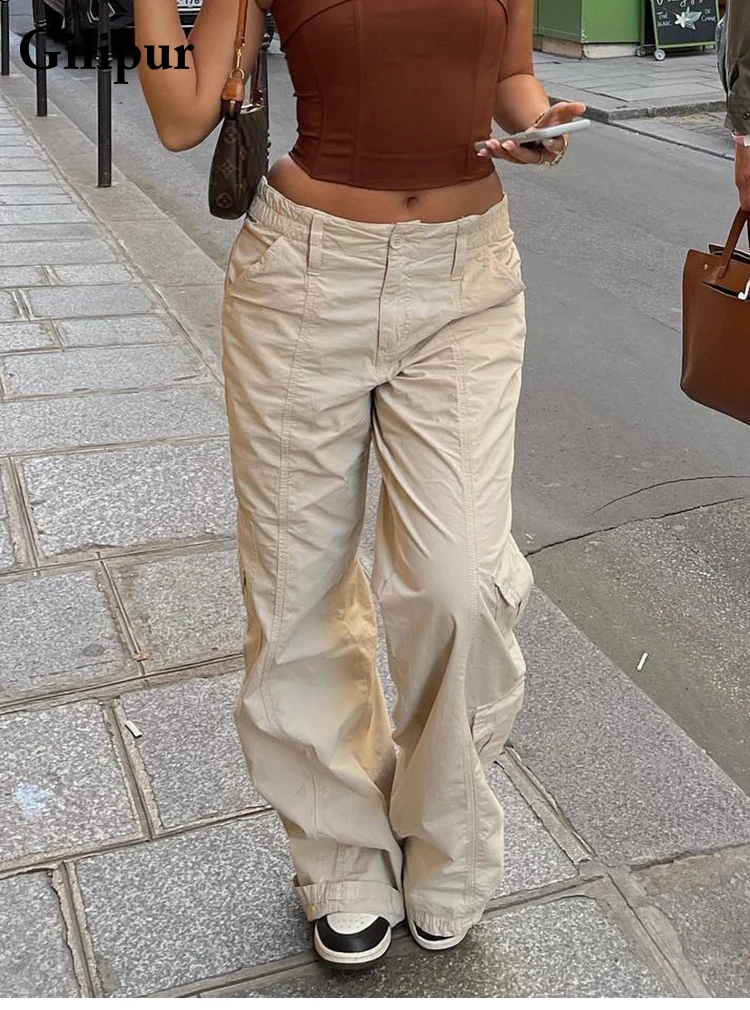 Vintage Cargo Pants Baggy Jeans Women 