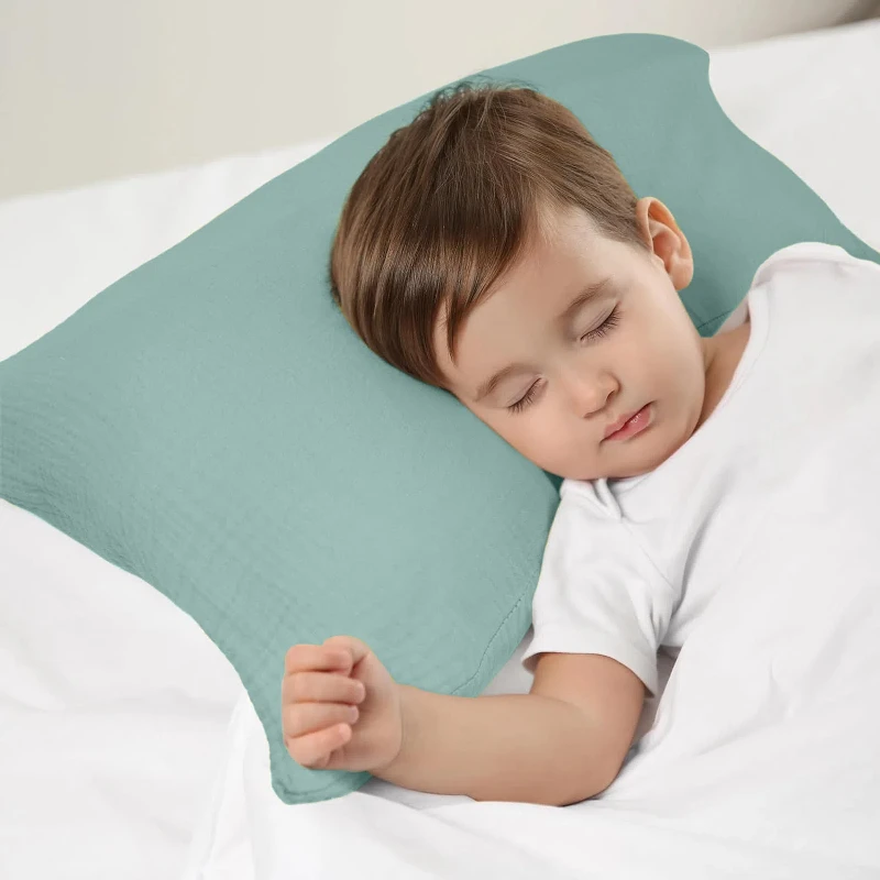 Baby Pillowcase Cotton Solid Color Toddler Pillow Case Cover Soft Breathable Travel Pillow Sheets Envelope Closure