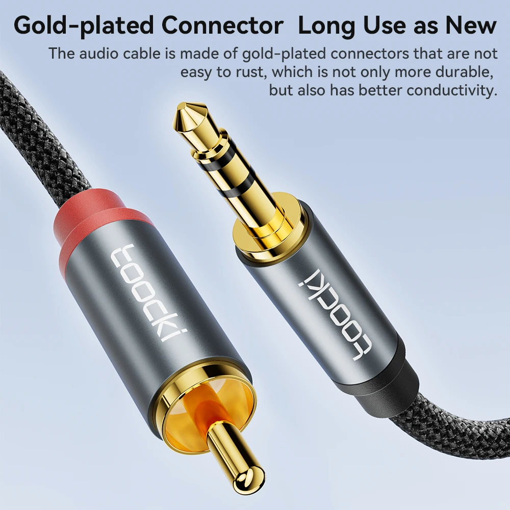 Toocki RCA  ̺ 3.5mm Male to 2RCA ̺ Male Splitter Jack to AUX 2 RCA Male For TV ޴ ȭ DVD Ŀ ̾