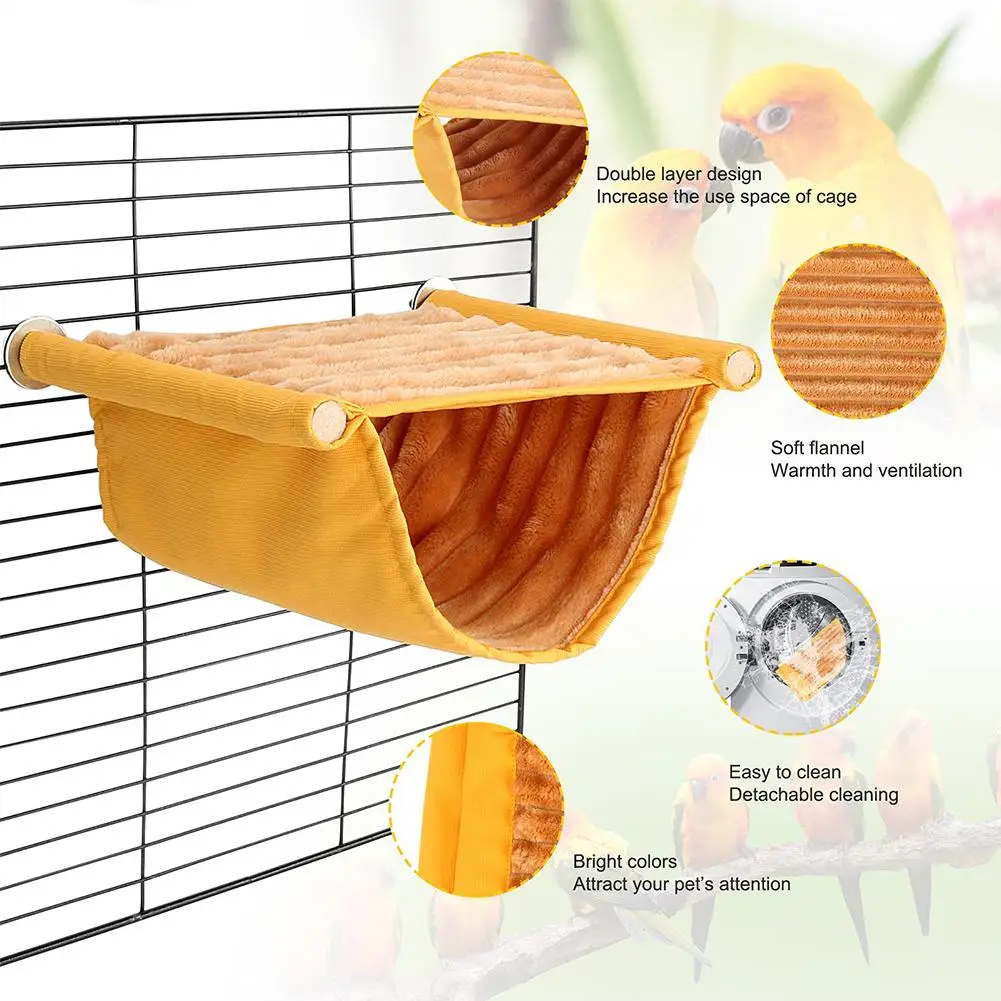 Pet Hanging Hammock Warm Nest Bed Removable Washable Bird Cage Perch For Parrot Hamster