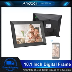 Andoer Digital Picture Frame 10.1 Inch Smart WiFi Photo Frame HD IPS Touch-screen 1280*800 1080P Supports Auto Rotation Frame