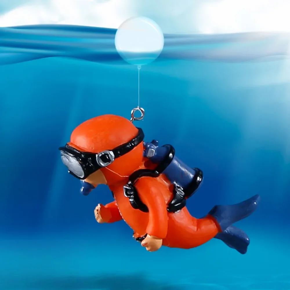LuminousCartoon Fish Tanks Decor Mini Diver Simulated Floating Mermaid Aquarium Fish Tank Decor Pendant Aquarium Accessories