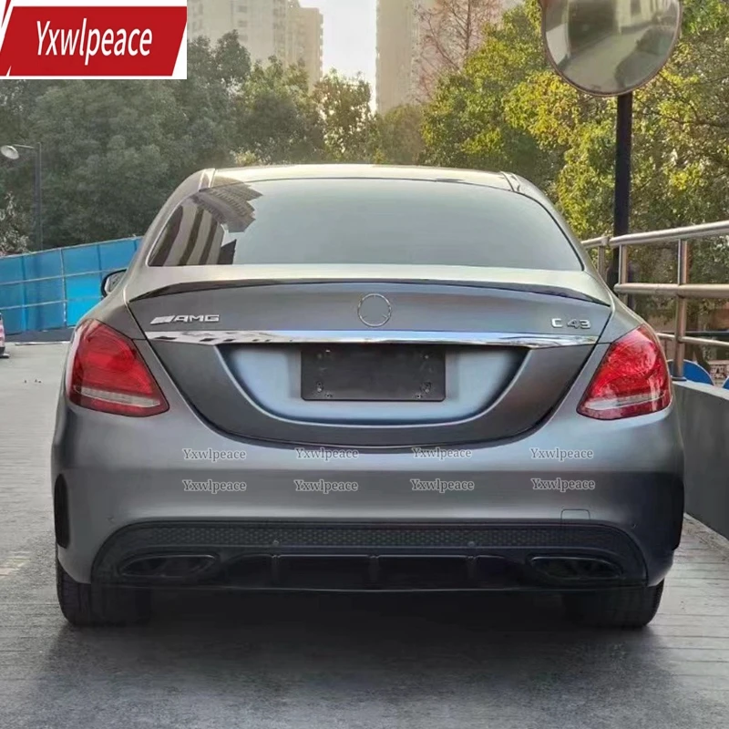 

For Mercedes W205 Spoiler 2015-2019 C180 200 260 C63 Style ABS Material Unpainted Color Trunk Lip Spoiler Car Kit accessories