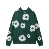 DENIM TEARS Fashion New Men's Women's Same Kapok Foam Printing Loose Velvet Hooded Sweater Trousers Set 6