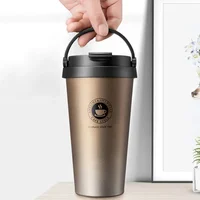 500ml Insulated Travel Coffee Cup Double Wall Leak-Proof Thermos Mug Vacuum Stainless Steel Tea Tumbler with Lid and Handle 4