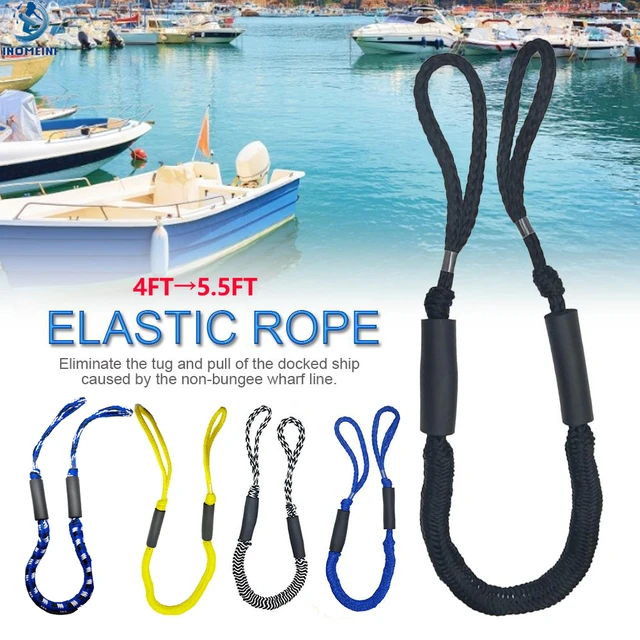 Bungee Dock Line, Mooring Ropes 2 Pack of 4-5.5 ft - Perfect for Boat, PWC,  Jet ski, Pontoon, Kayak, Canoe, Power Boat : : Sports & Outdoors