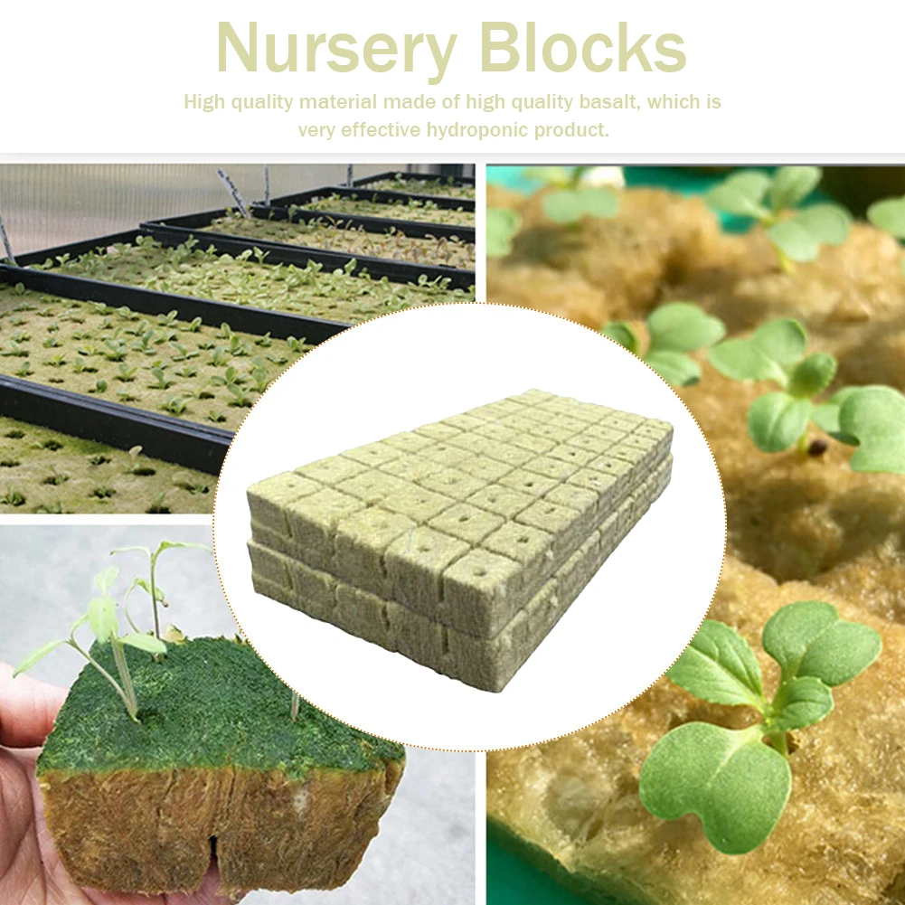 Rock wool Starter Plugs Rock wool Grow Cubes Wool Seed Starters Planting Cubes for Hydroponics Cuttings Plant Propagation For Hydroponic Grow Media Cubes Seed Starter Plugs Soilless Planting Substrate