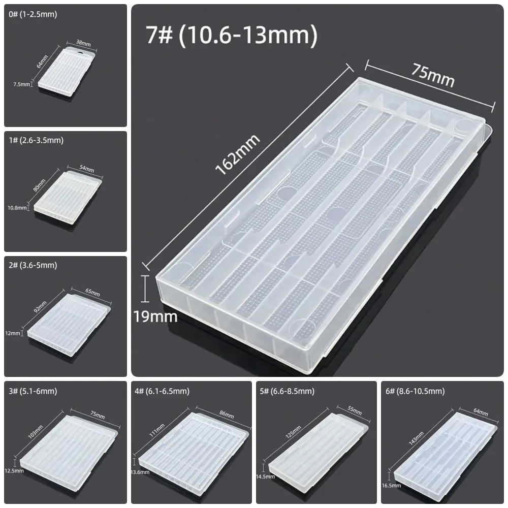 Tool Storage Box 1Pcs Plastic Drill Bits Storage 5/10 Holes Multi-gauge Tool Parts Clear Hardware