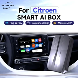 2024 HEYINCAR Smart AI Box Wireless Android Auto CarPlay For Citroen C3 C5 C5X C5 AIRCROSS C3-XR C6  Android box for YouTube Tv