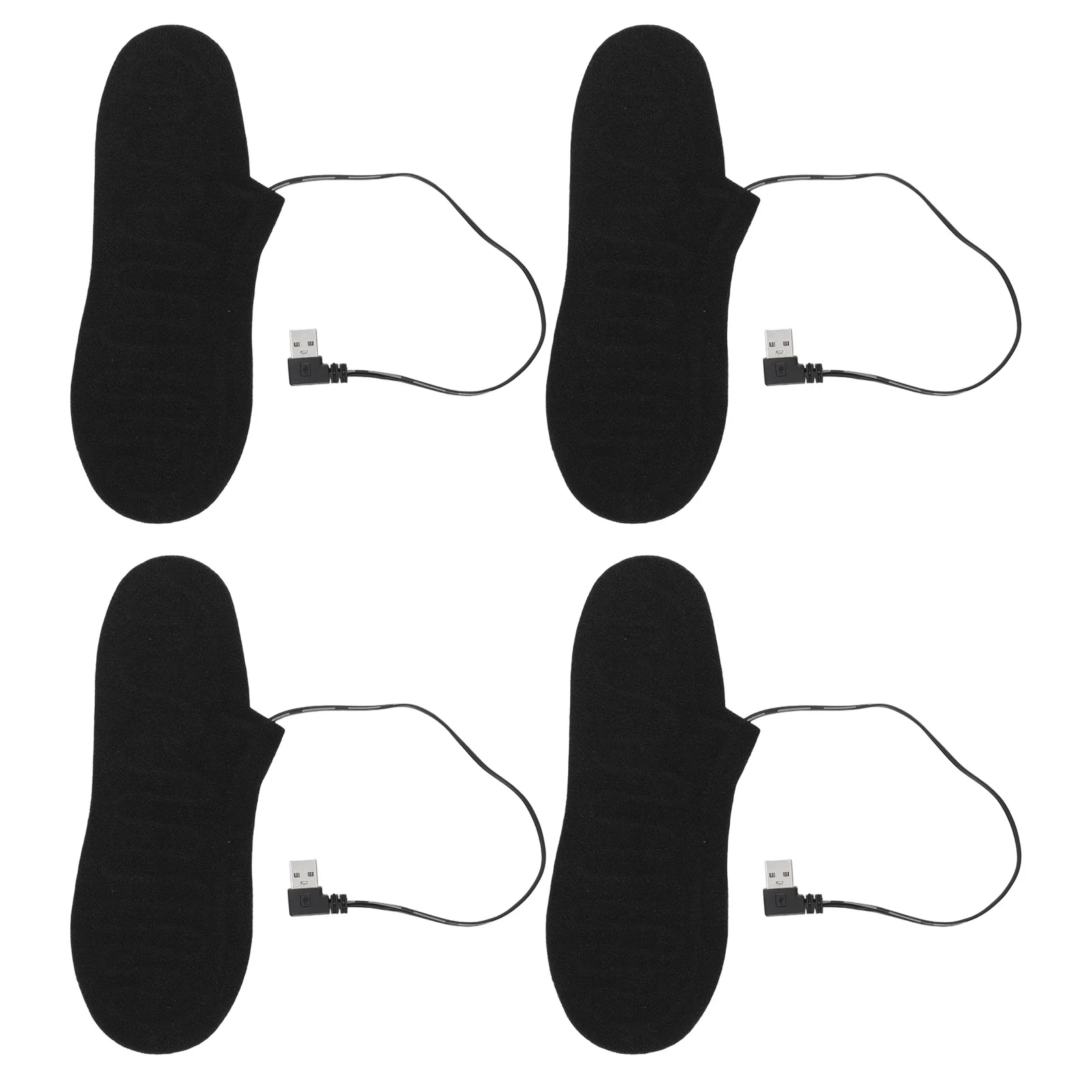 USB Rechargeable Heated Insoles 22cm Electric Feet Warm Sock Pad Winter Outdoor Activities Foot Warmers 4 Pcs