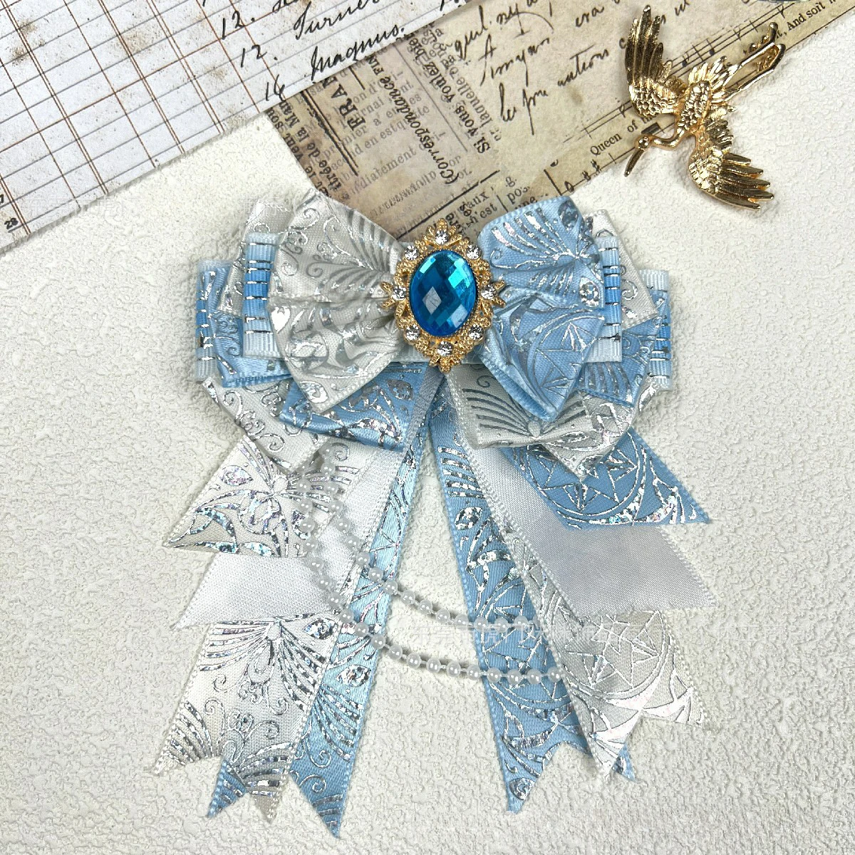 Fashion Women's Collar Flower Bow Tie Clips Handmade Ribbon Gifts