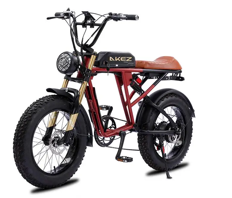 20 Inch Retro Two Wheel Electric Bike Soft Tail Double Snow Absorber Electric Bike Thick Tires 26AH48v1500w Ebike