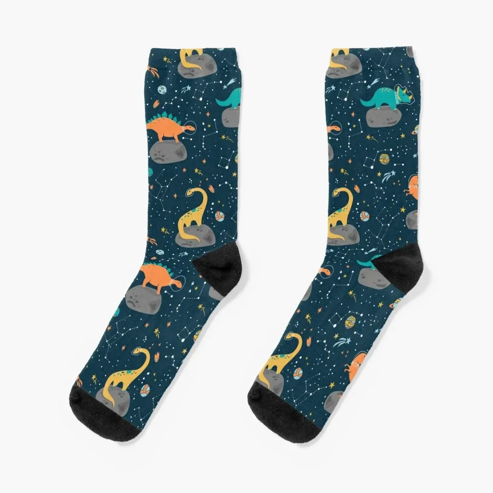 

Dinosaurs Floating on an Asteroid Socks bright garter sheer funny gifts basketball Male Socks Women's