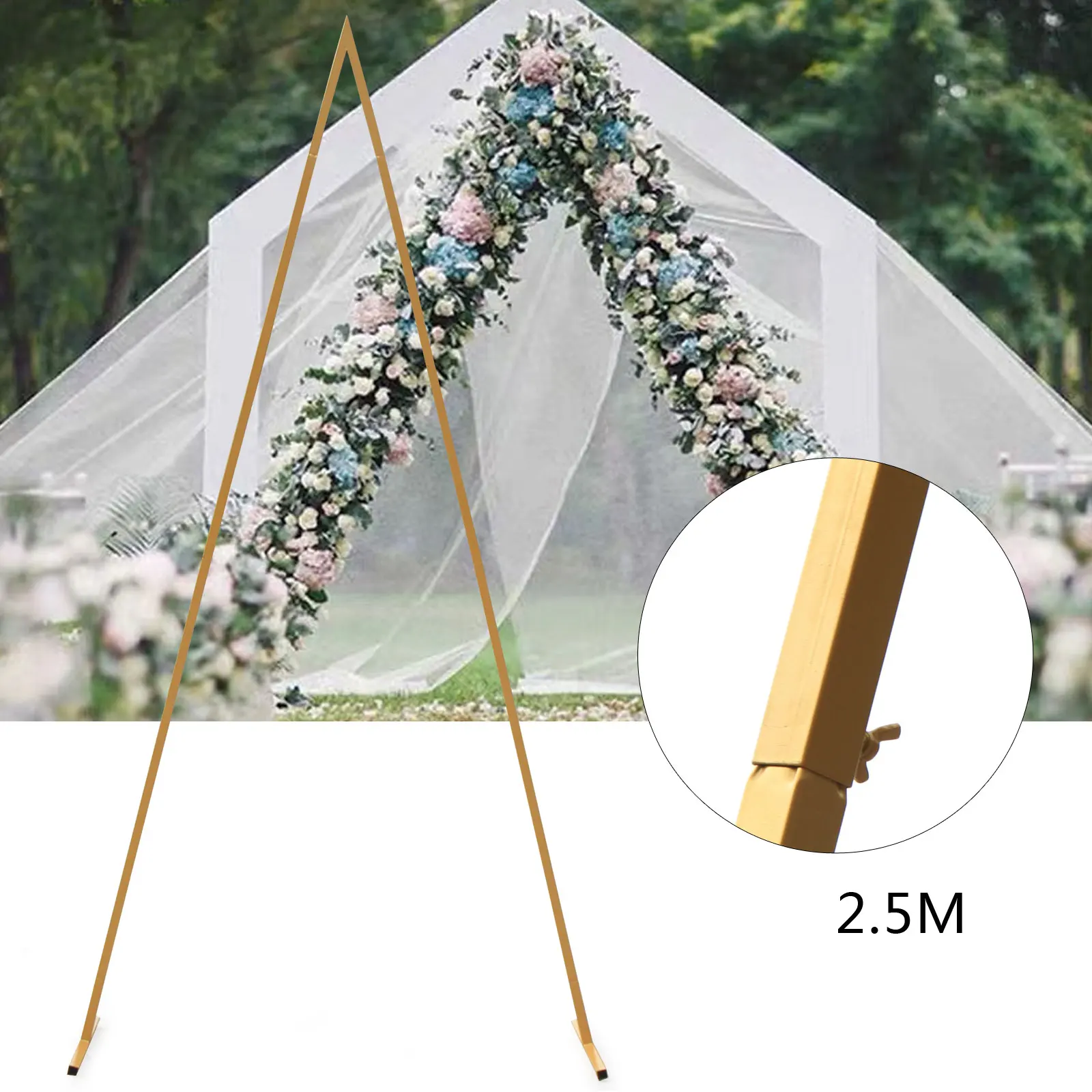 8ft tall Gold Triangle Metal Arch Backdrop Stand Wedding Photo Background Party wedding arch wedding arch frame