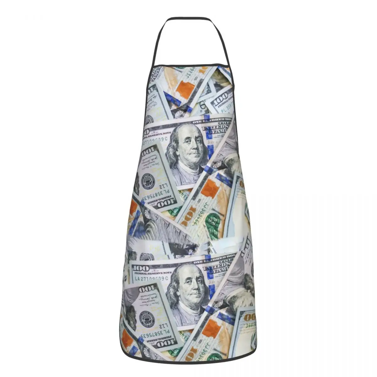 

100 US Dollar Banknotes Apron for Women Men Unisex Bib Money Pattern Kitchen Cooking Tablier Cuisine Chef Baking