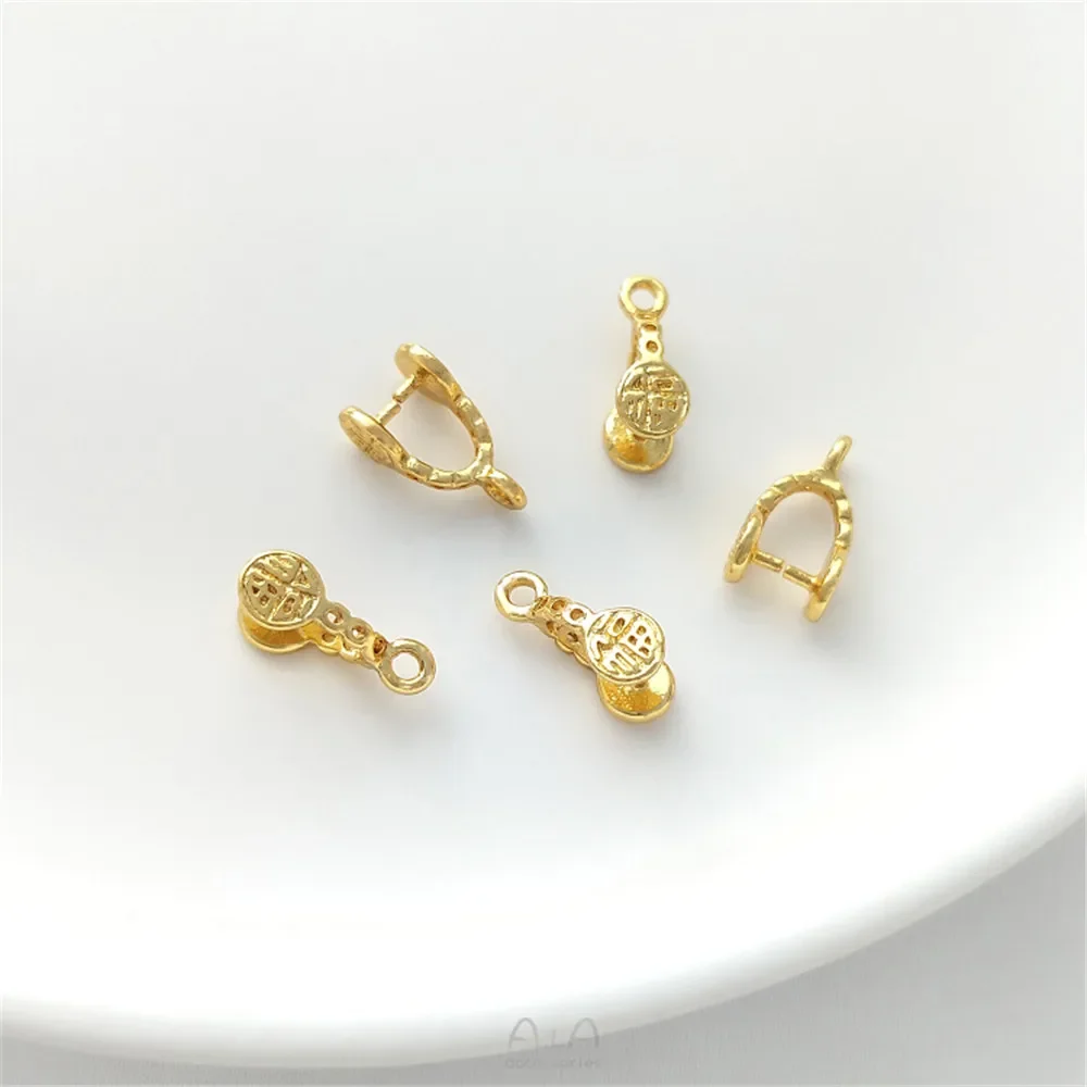 

Медная обернутая 18-каратным золотом Защитная Пряжка для семян дыни fuzi, безопасная, Нефритовая подвесная Зажимная пряжка, подвеска ручной работы «сделай сам»