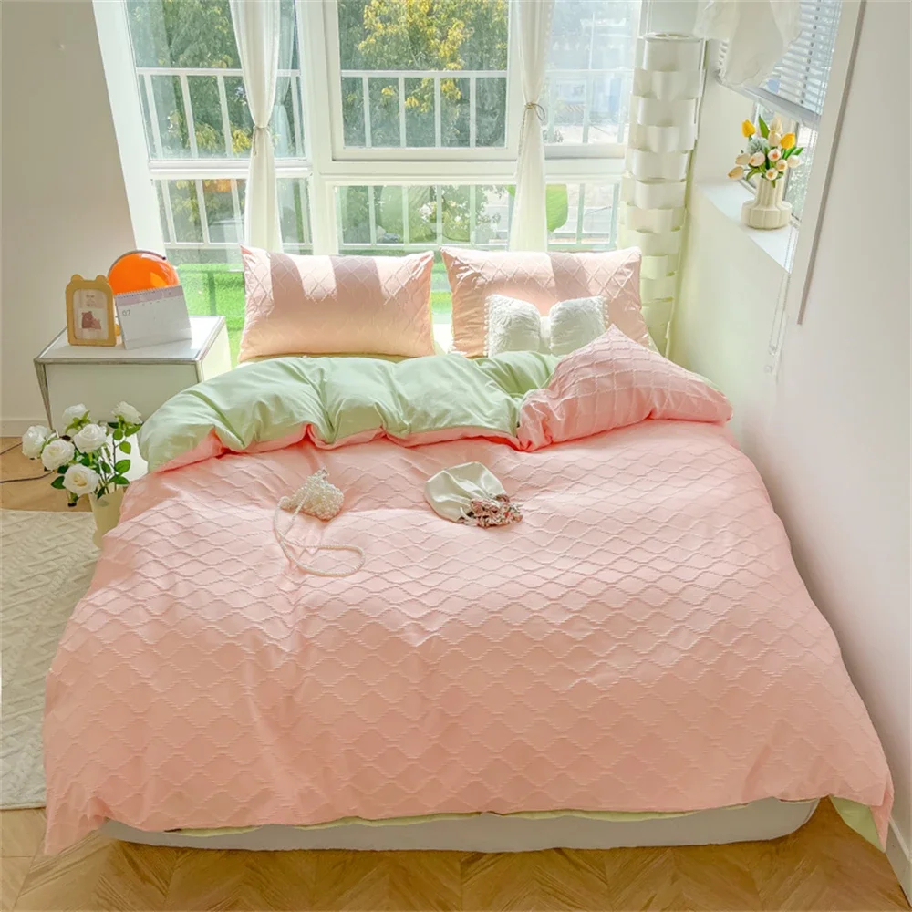 

Высококачественный хлопковый комплект постельного белья из четырех предметов, приятный на ощупь тканевый Комплект постельного белья, домашнее двуспальное одеяло, наволочка, постельное белье