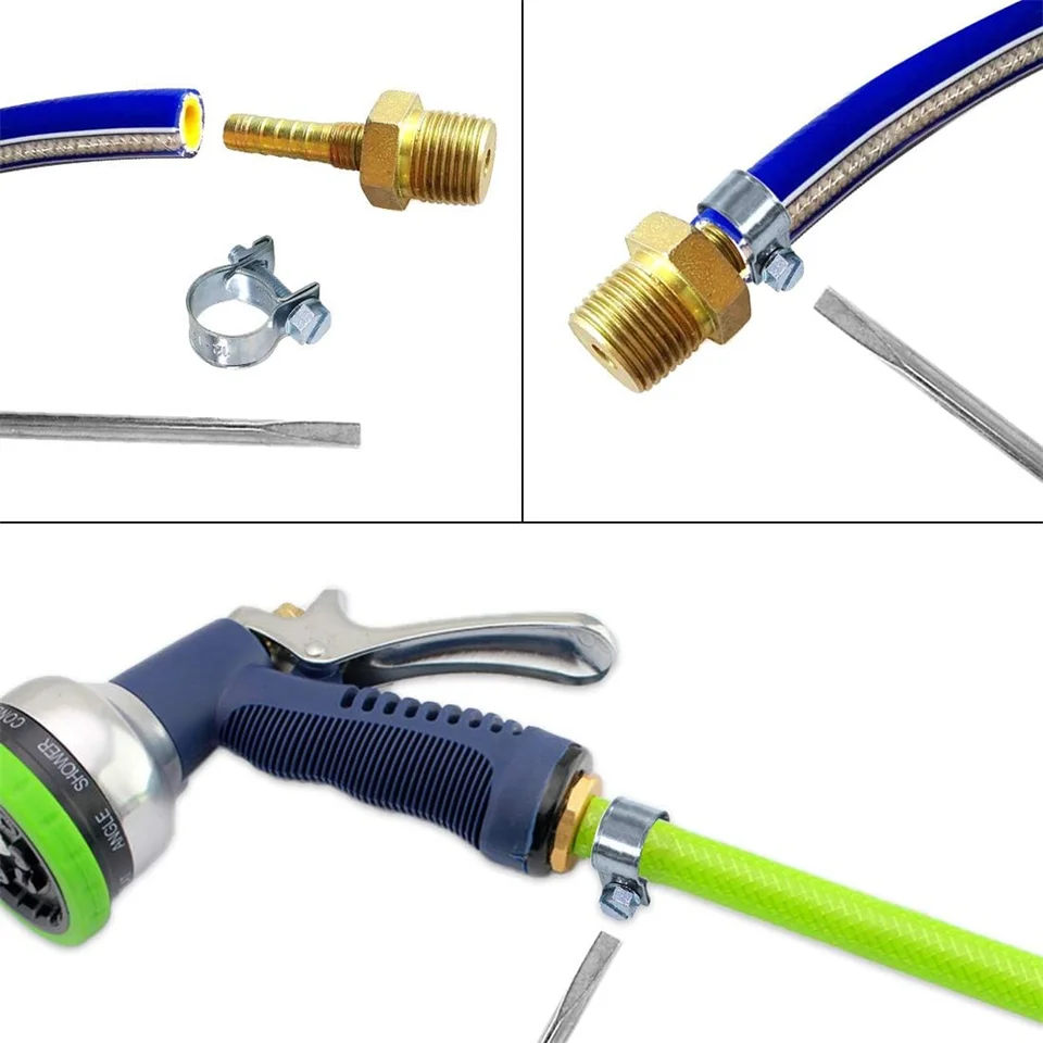 Jersvimc - Abrazadera De Tubería De Gas (16-18 Mm), Abrazadera De Tubo Ajustable Chapada En Zinc, Para Tubería De Combustible