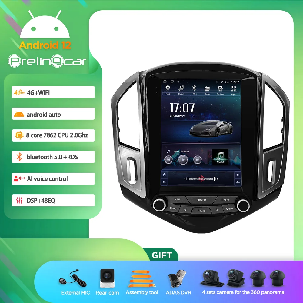

Prelingcar Android 12.0 For Chevrolet Cruze 2013-2016 Car Monitor 8G+128G Carplay RDS GPS Built 2din Radio Player DST Sound