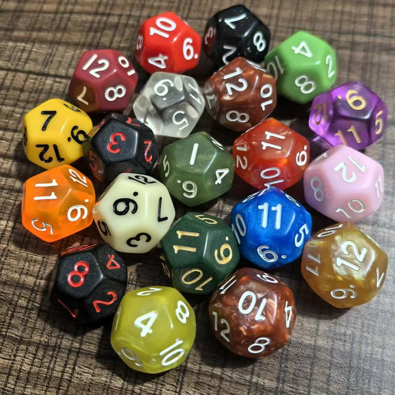 60/30PCS Math Manipulatives Number Counting Cubes For Kids Learning Resources Toys 12 Sided Dice For Classroom Teaching Supplies