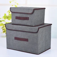 Fold Non-woven Fabric Storage Box Gray Home Supplies Clothing Underwear Sock And Kid Toy Storage Organizer Cosmetics 1