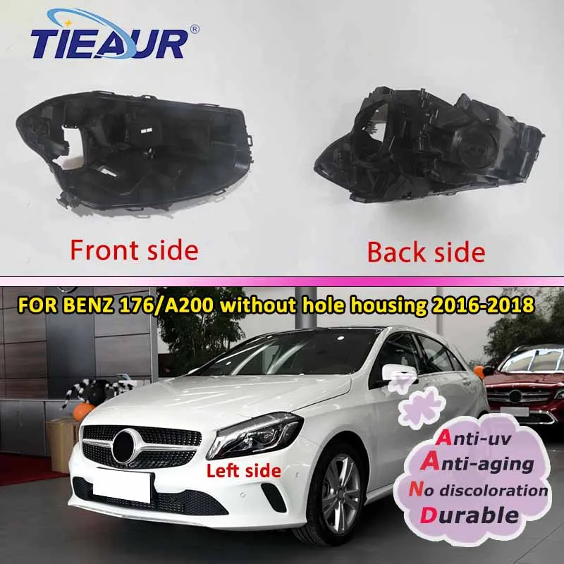 

Headlight Housing Base Plastic Black For Mercedes Benz A-Class W176 2016 2017 2018 Lampshade Lens Lamp Back Cover Replacement