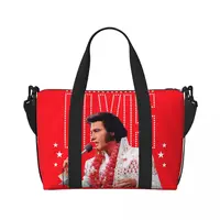 Custom Elvis And Rock King Tote Bag Women Large Capacity American Singer Actor Gym Beach Shoulder Travel Bag 2