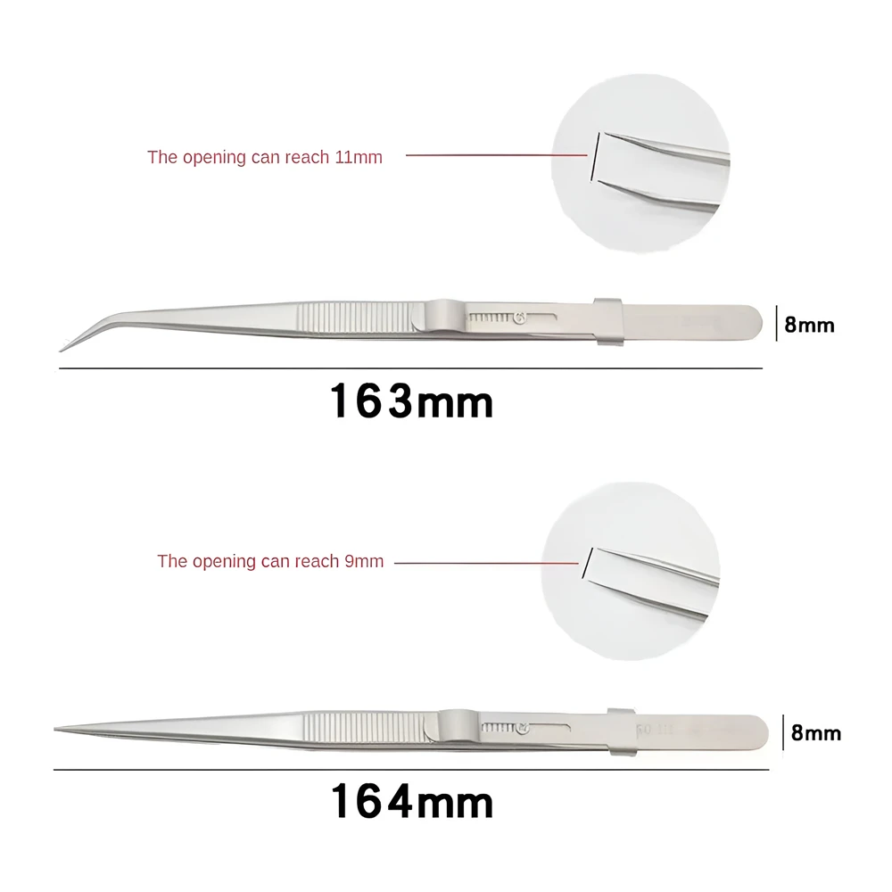 Professional High Precision Stainless Steel Jewelry Tweezers Sandblasting DIY Diamond Gem Jewelry Jeweler's Slotted Buckle precision tweezers