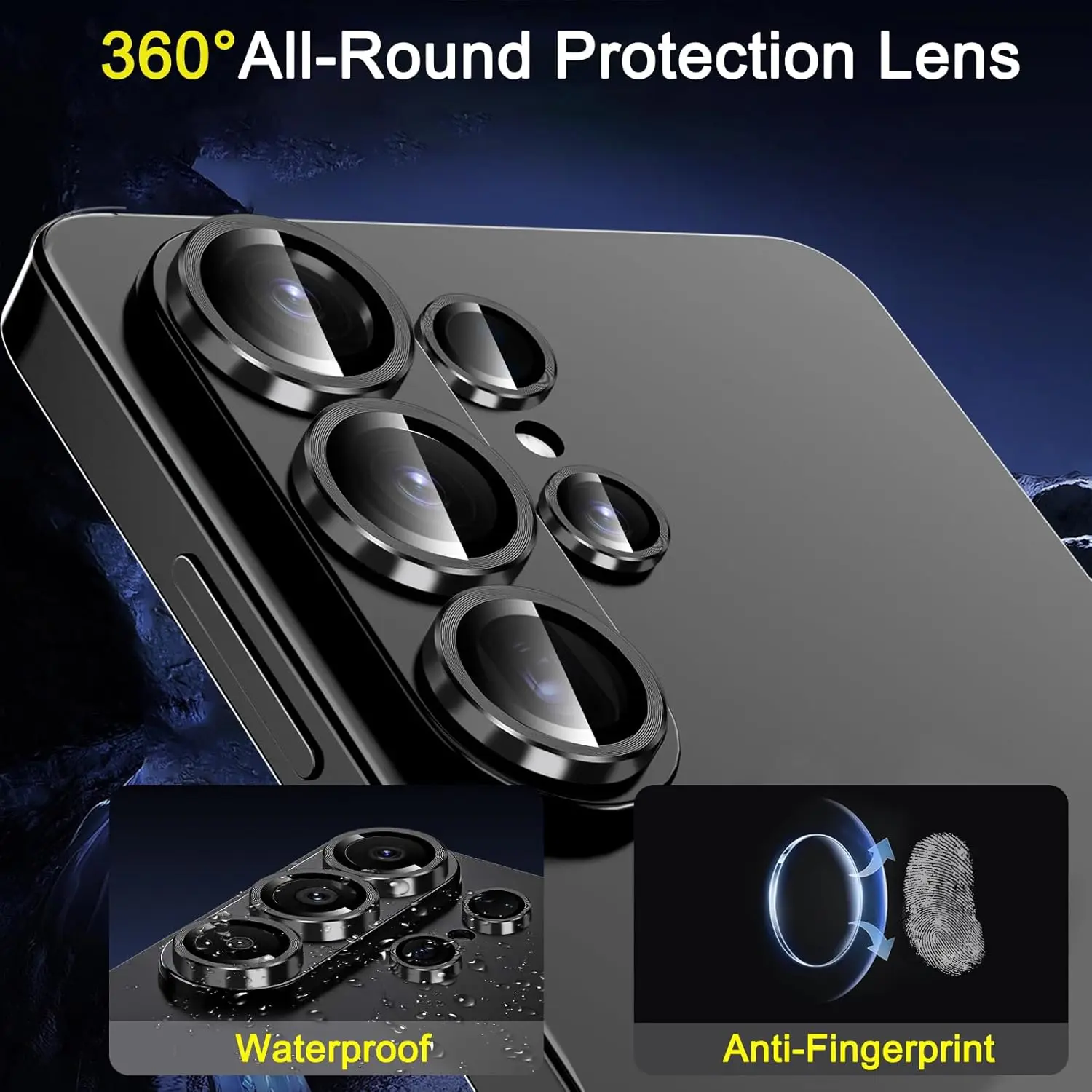 Metal Camera Lens Protector Ring Cover for Samsung Galaxy S26 Series - Set of 1-3, AR Glass Lens Guard