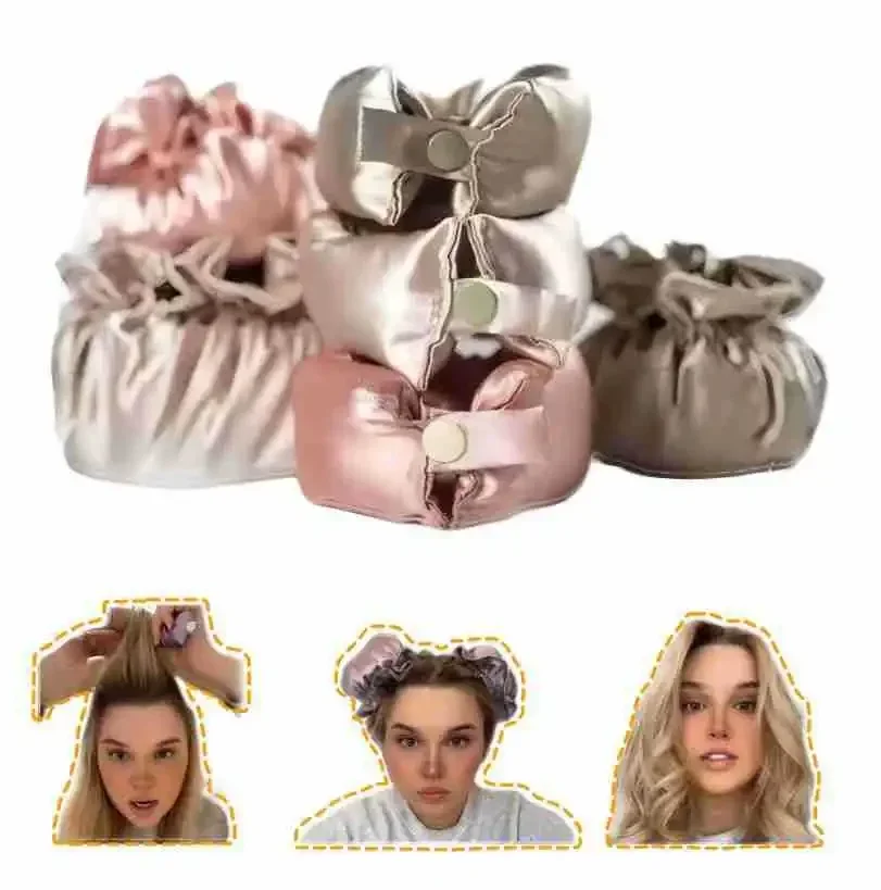Heatless Hair Curler Hair Rollers Silk Satin Rod Wave No Heat Curls Soft Sleeping Headband Ribbons Overnight Curls Curling