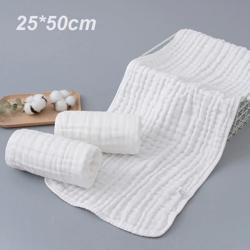 Muslin Newborn Towel Baby Items White 6 Layers Kids Hand Face Towels Cotton Baby Bibs Burp Cloth 1/3Pcs 25*50cm Towel bath towel baby towel muslin towel muslin burp cloth muslin feeding towel